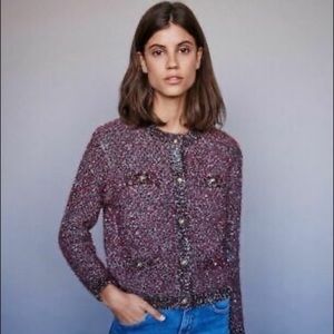 MAJE Mission Metallic & Sequin Cardigan